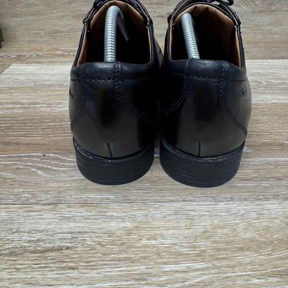 Clarks Whiddon Cap Toe Black Leather Oxfords Men's Size 9 - Picture 3 of 7